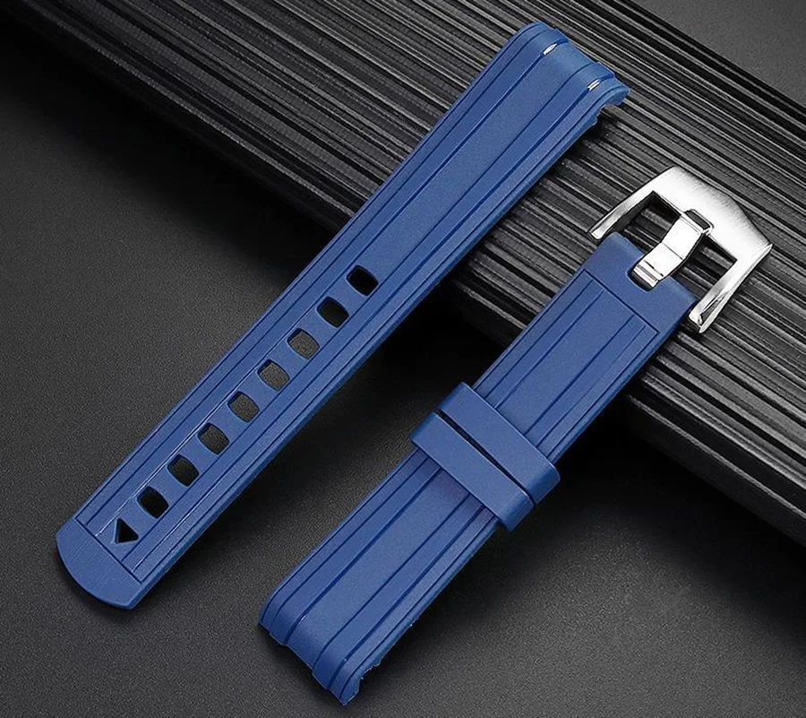 Ремешок мужской из нержавеющей стали силиконовый спортивный браслет для часов