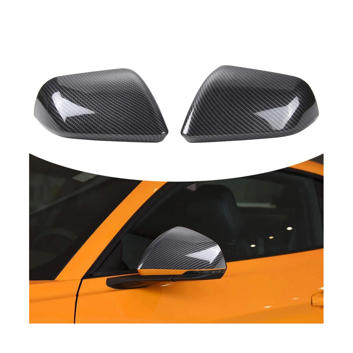 Чехол для зеркала заднего вида из АБС-углеродного волокна Ford Mustang 2015-2020