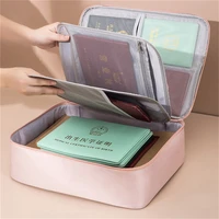 four layer document storage bag waterproof portable large capacity cartoon travel home file passport organizer pouch with lock
