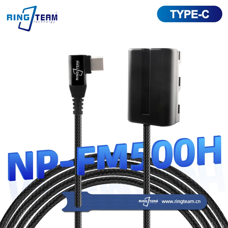 

New Braided Cable TYPE-C USBC PD Right Angled to NP-FM500H FM500H DC Coupler for Sony Cameras SLT A57 A57K A57M A57Y