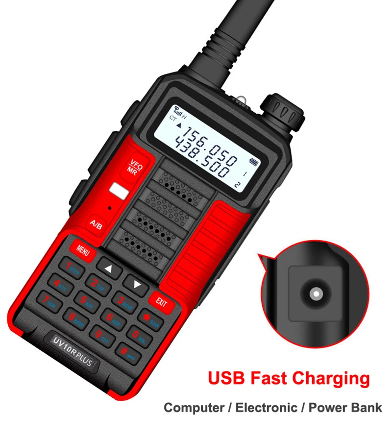 new 2022 baofeng uv 10r plus 10w walkie talkie for hunting 40 km city ham radio station amateur updated uv 5r hamradio vhf uhf free global shipping