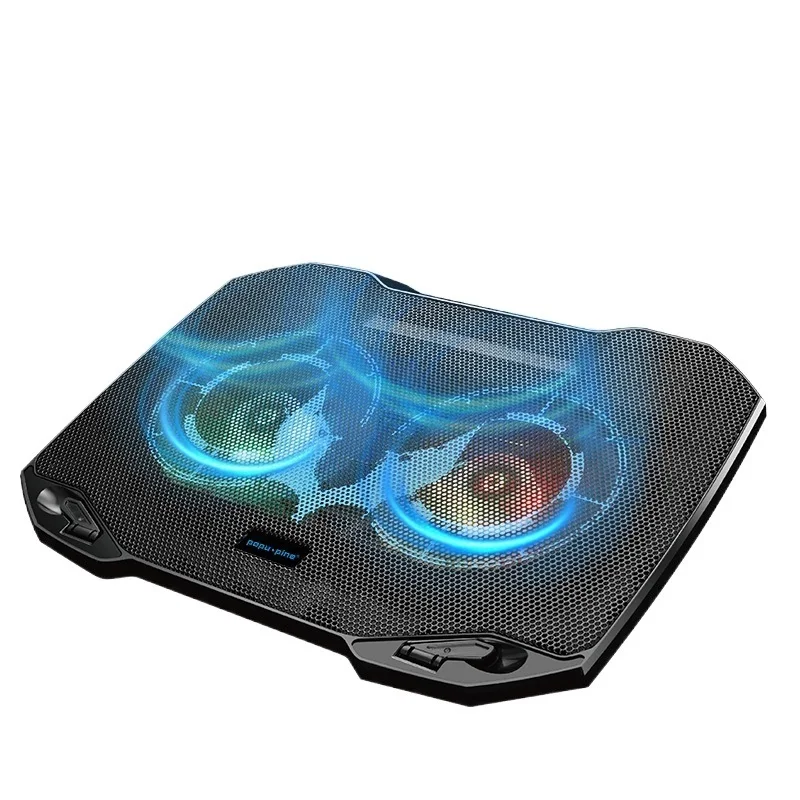 

Кулер для игрового ноутбука PopuPine с 2 тихими большими вентиляторами, RGB, 7 цветов светильник изменение света, портативный USB-охладитель для ноу...