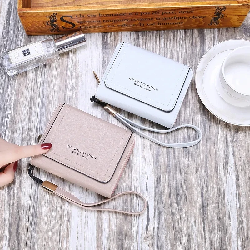 New leather Women's Purse High-quality Zipper Short design PU pickup holding purse Fashion coin holding purse