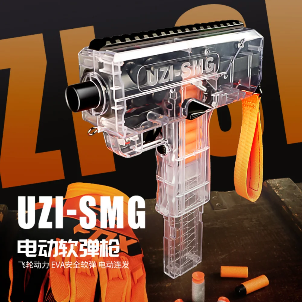 

Игрушечный пистолет UZI, электрическая модель Submachine с мягкими пулями, пистолет для стрельбы, бластер для детей и взрослых, CS Fighting Go 2023