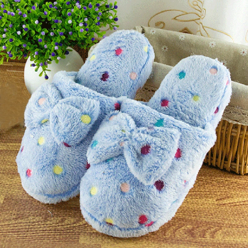 

New Warm Cute Bow Apring Winter Woman Slippers for Home Woman Flats Comfortable Platform Woman Shoes Spring Cloud Slipper 2022