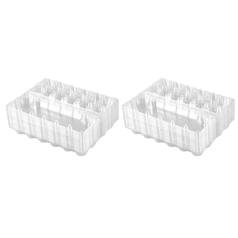 

48Pcs Plastic Egg Cartons Bulk Clear Chicken Egg Tray Holder For Family Pasture Chicken Farm Business Market- 12 Grids