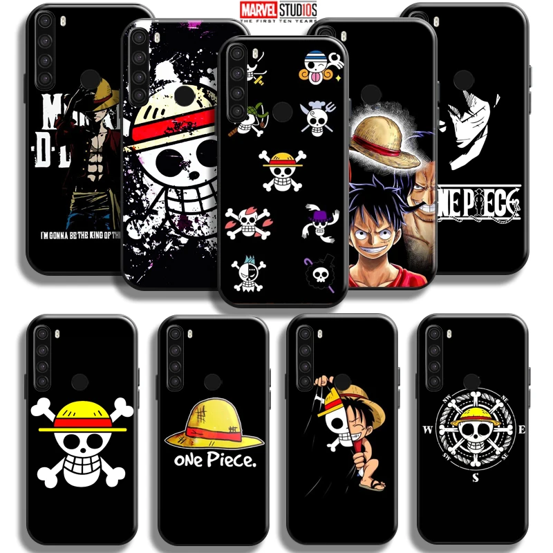 

One Piece Luffy Logo Phone Case For Xiaomi Redmi Note 8 8T 8 Pro For Redmi 8 8A Carcasa Funda Soft Black Liquid Silicon Coque