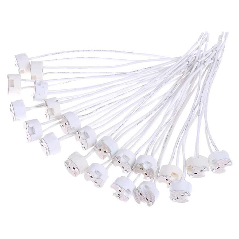 

5/20 шт. MR16 MR11 GU5.3 G4 держатель лампы Основание лампы с проводом керамическая галогенная розетка керамический разъем 12 В-250 В светодиодный свети...