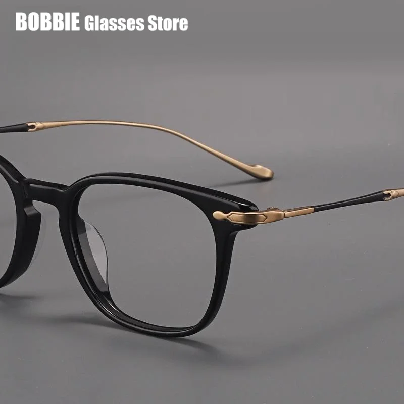 Японские ретро титановые ацетатные мужские и женские очки в оправе квадратные