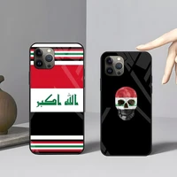 iraq flag phone case tempered glass for apple iphone 13 11 pro max 12 mini x xs xr se 2020 7 8 plus 6 6s cover funda shell