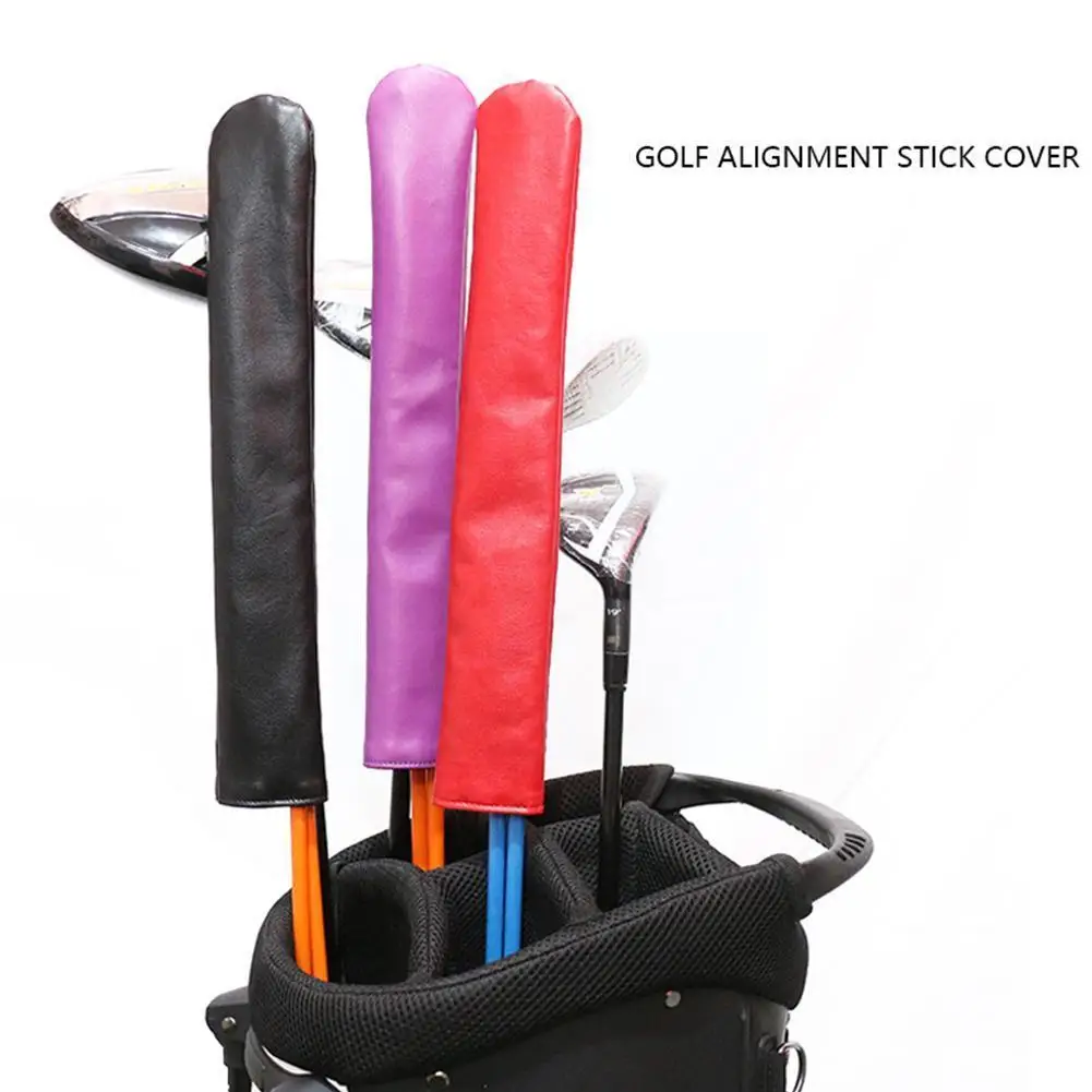 

Golf Alignment Stick Cover Golf Club Protector Swing Leather Trainer Golf Trainer Swing Cover Corrector Golf D3z8