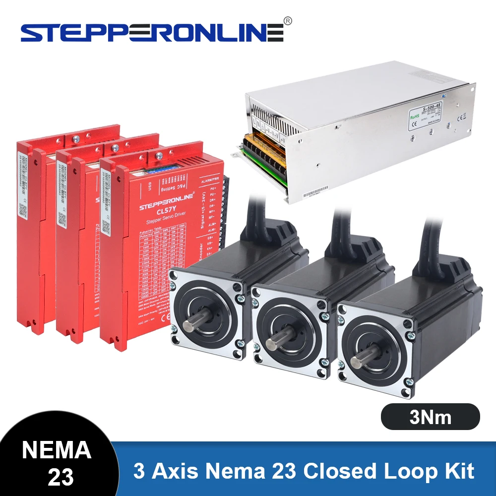 

STEPPERONLINE Шаговый двигатель Nema 23 с энкодером 3 Нм