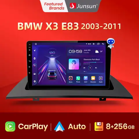 Автомагнитола Junsun с экраном, мультимедийный видеоплеер, автомагнитола на Android для BMW X3 E83 2004-2012, 2 din, DVD