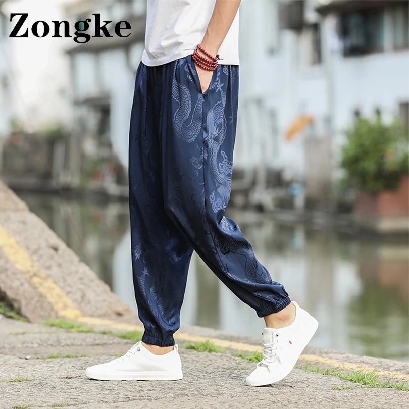 

Zongke Ankle-Length Dragon Print Men Pants Work Chinese Size 5XL Sweat Pants For Men Fashion Leggings 2022 Spring New Arrivals