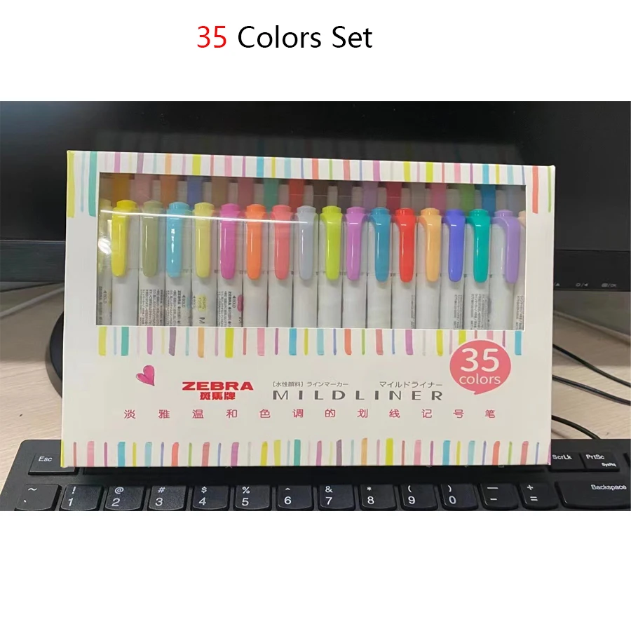 

Набор маркеров Mildliner Zebra 25/35 цветов WKT7, мягкий маркер с двумя наконечниками, живопись, рисунок, сделай сам, эстетические канцелярские принадлежности