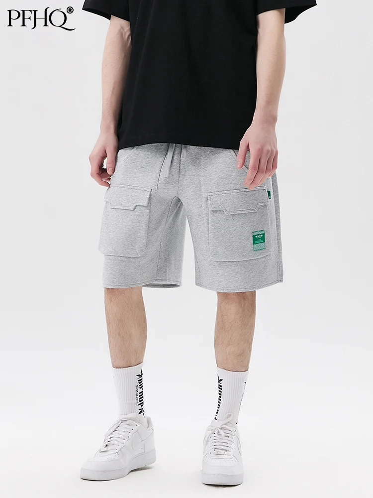 

PFHQ Daily Wear Double Large Pockets Decorated Men's Casual Shorts 2022 New Solid Color Loose And Versatile Cool Summer Clothes