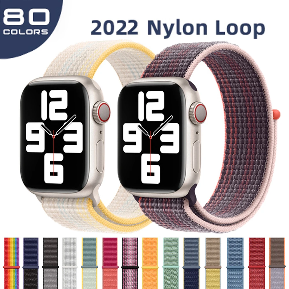 

Nylon Strap for Apple Watch Band Series 8 7 6 45mm 41mm for iWatch Se 5 4 3 Bracelet for Apple Watch 44mm 40mm 38mm 42 Watchband