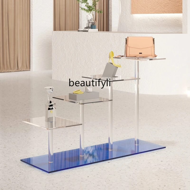 

yj Clothing Store Display Stand Zhongdao Display Stand Creative Acrylic Transparent Shoe Bag Storage Rack