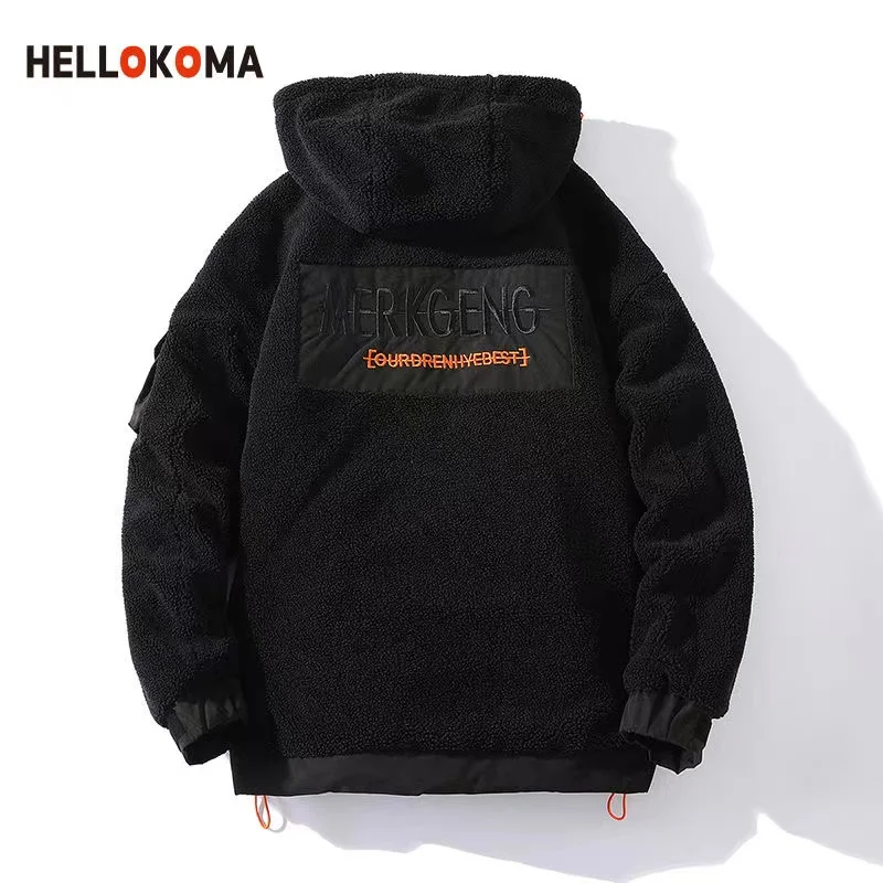 2022 Men Fleece Thickene Winter Lamb Cashmere Cotton Padded Clothes Warm Stand Collar Fleece Students Fashion Padded Clothes