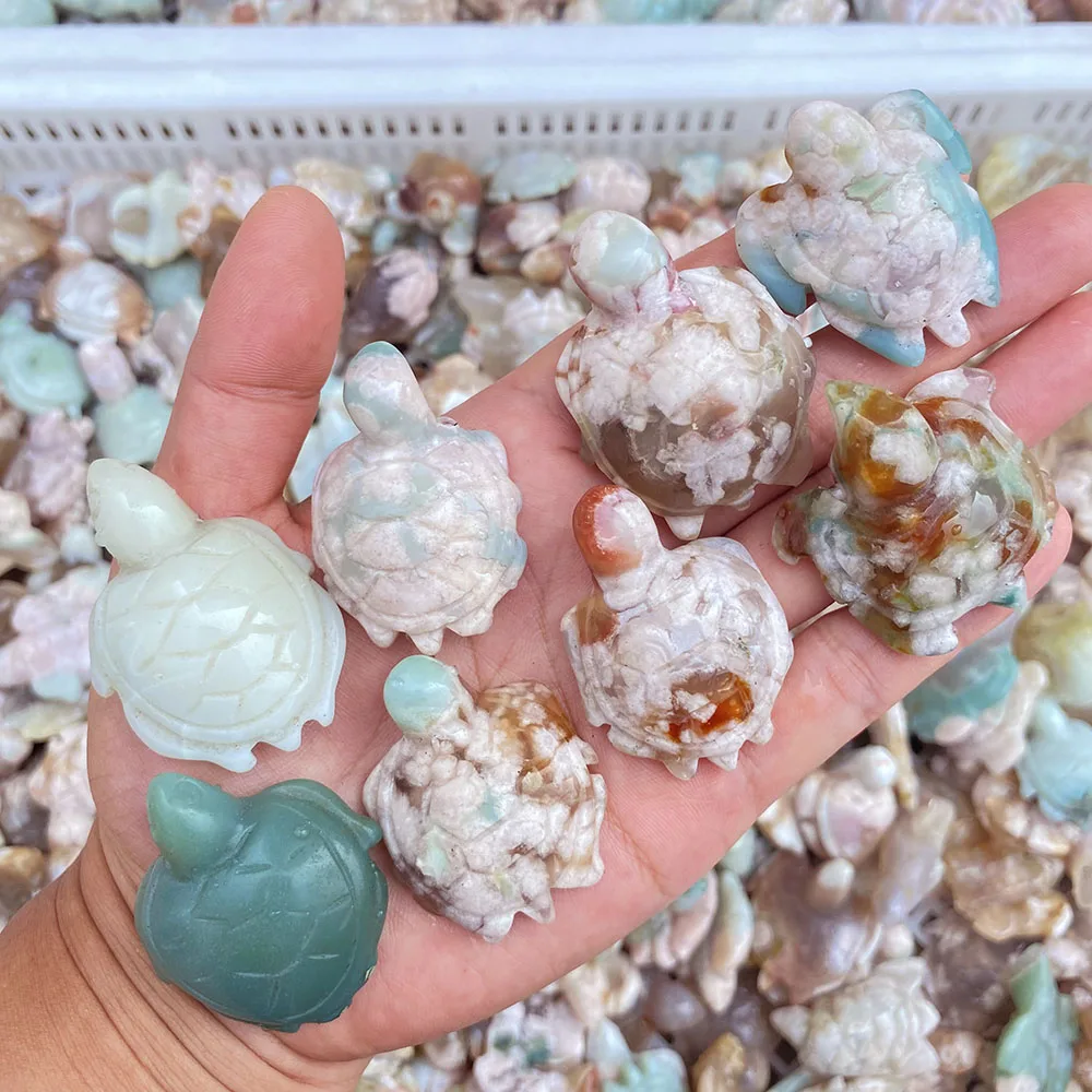 

Оптовая цена натуральный вишневый цвет агат Кристалл Исцеление драгоценный камень Черепаха резьба для исцеления подарок