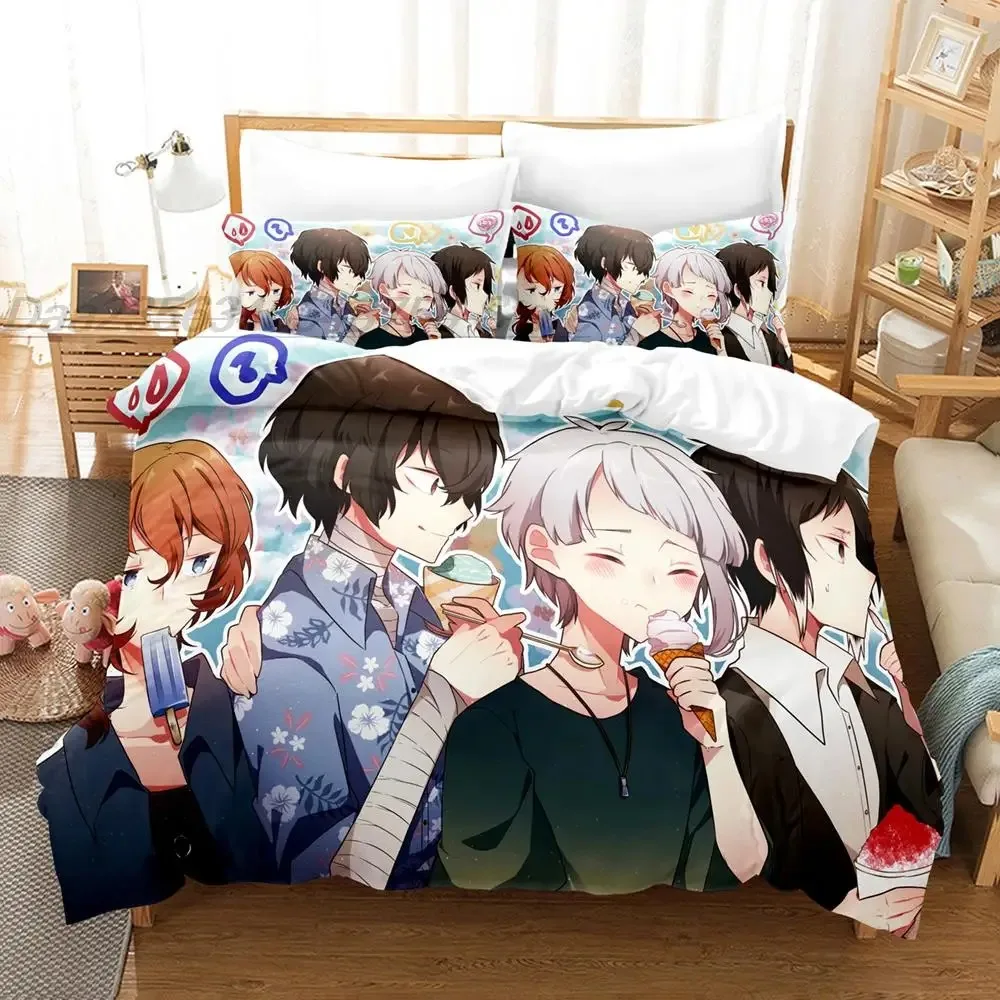 Фото Anime Bungo Stray Dogs Nakahara Chuuya Bedding Set Single Twin Full Queen King Size Bed Set Adult Kid Bedroom Duvet Cover Sets №4