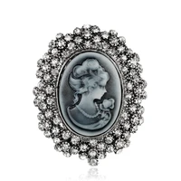 vintage cameo elegant brooch womens queen head portrait brooch for wedding party bouquet dress hat jewelry