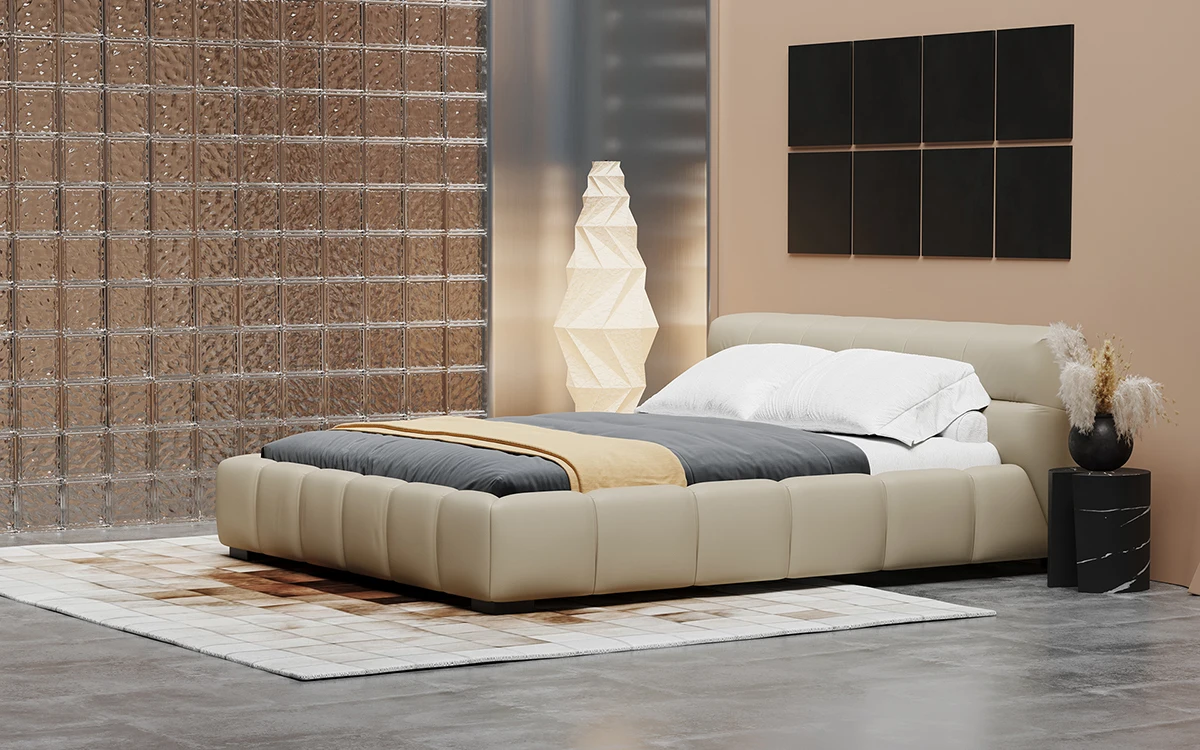 Современный дизайн мебель для главной комнаты спальни деревянная основа кожаная