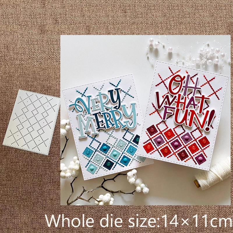 

New Design Craft Metal stencil mold Cutting Die Stitched Argyle Background scrapbook die cuts Album Paper Card Craft Embossing