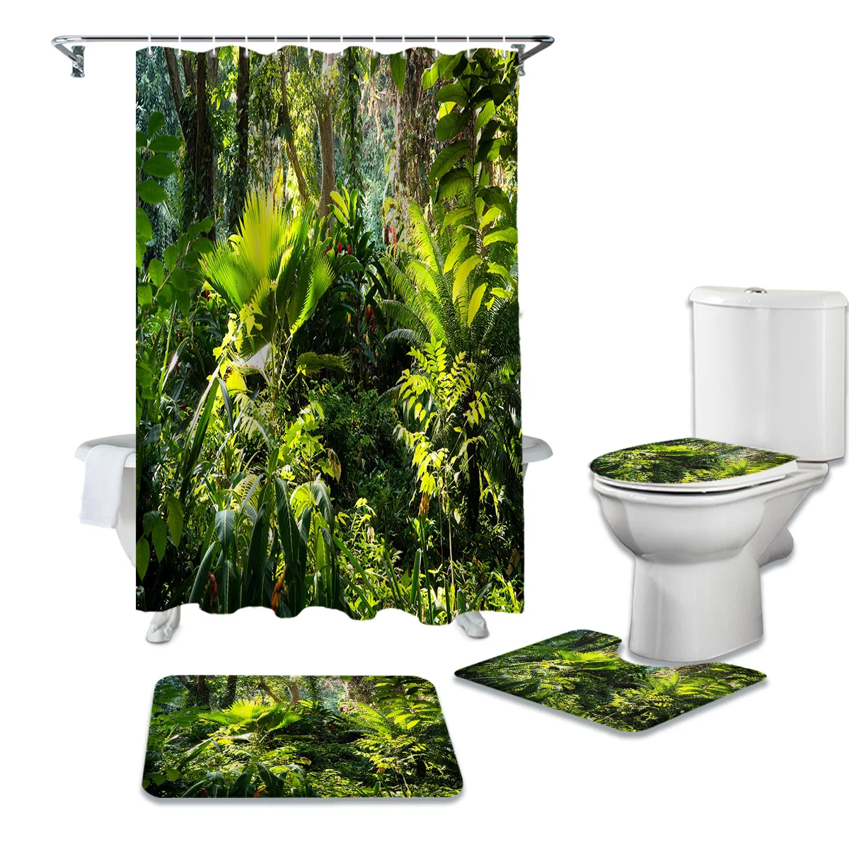 

Набор занавесок для душа с диким лесом, подсолнухом, травой