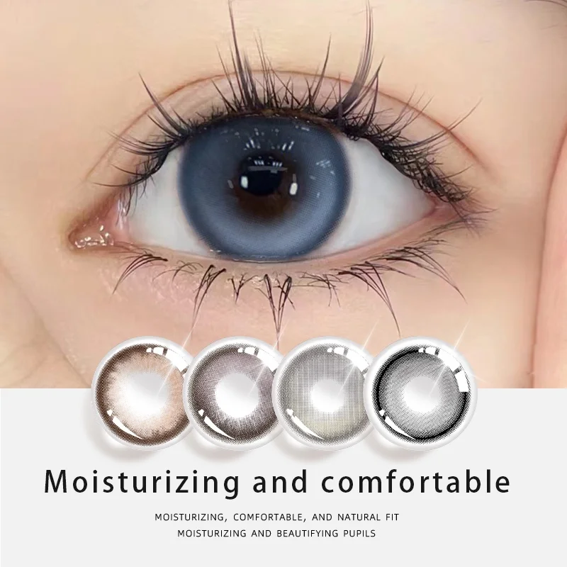 

YI TONG NIAN 2 Pieces /1 Pair Of Color Pupil Beauty Contact Lenses Big Eye 14.5mm Daily Makeup Natural Eye Myopia Lenses