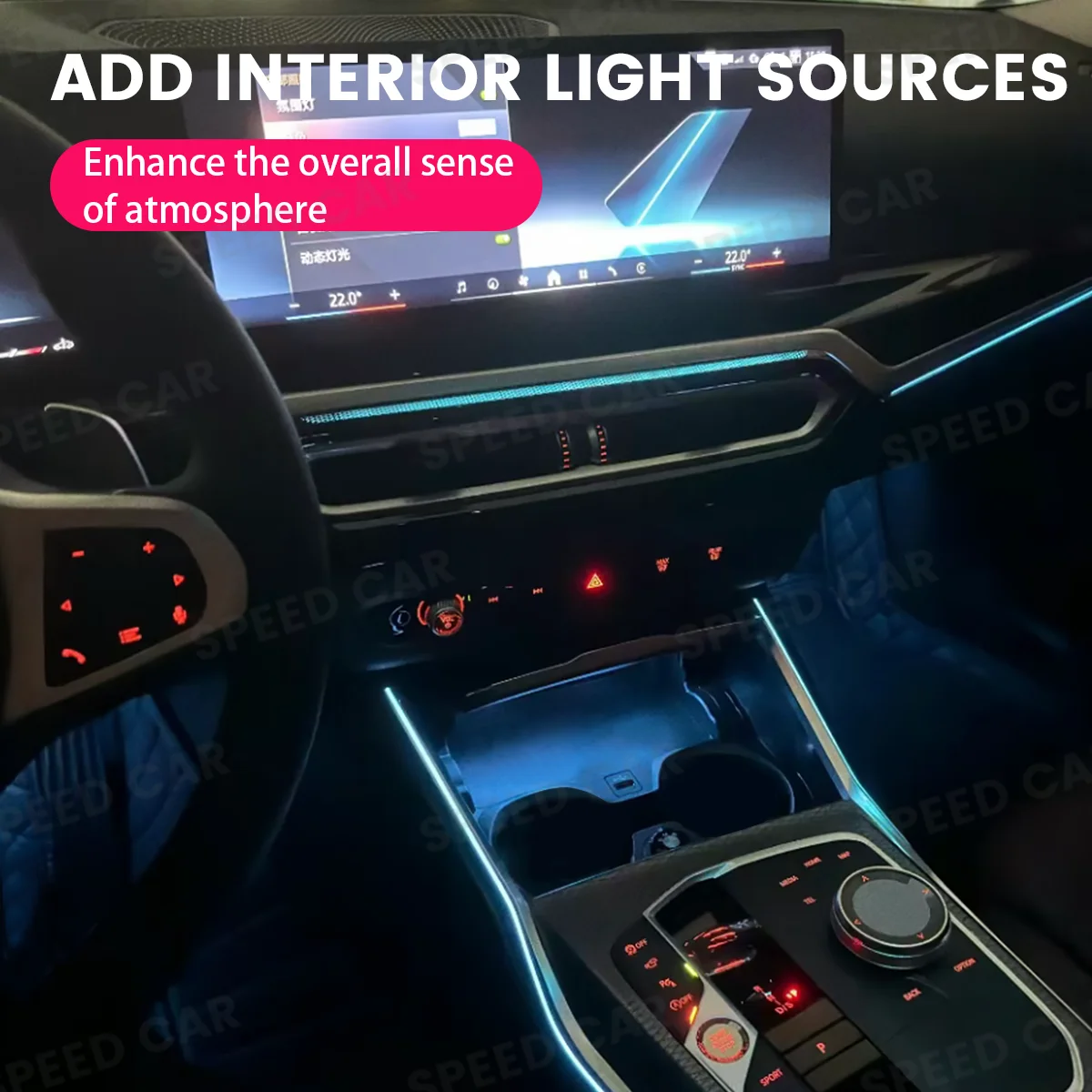 Фото Светодиодные вентиляционные решетки для BMW 2023+ G20 G22 G80 G82 I3 I4 M3 M4, 11 цветов, совместимые с различными моделями №2