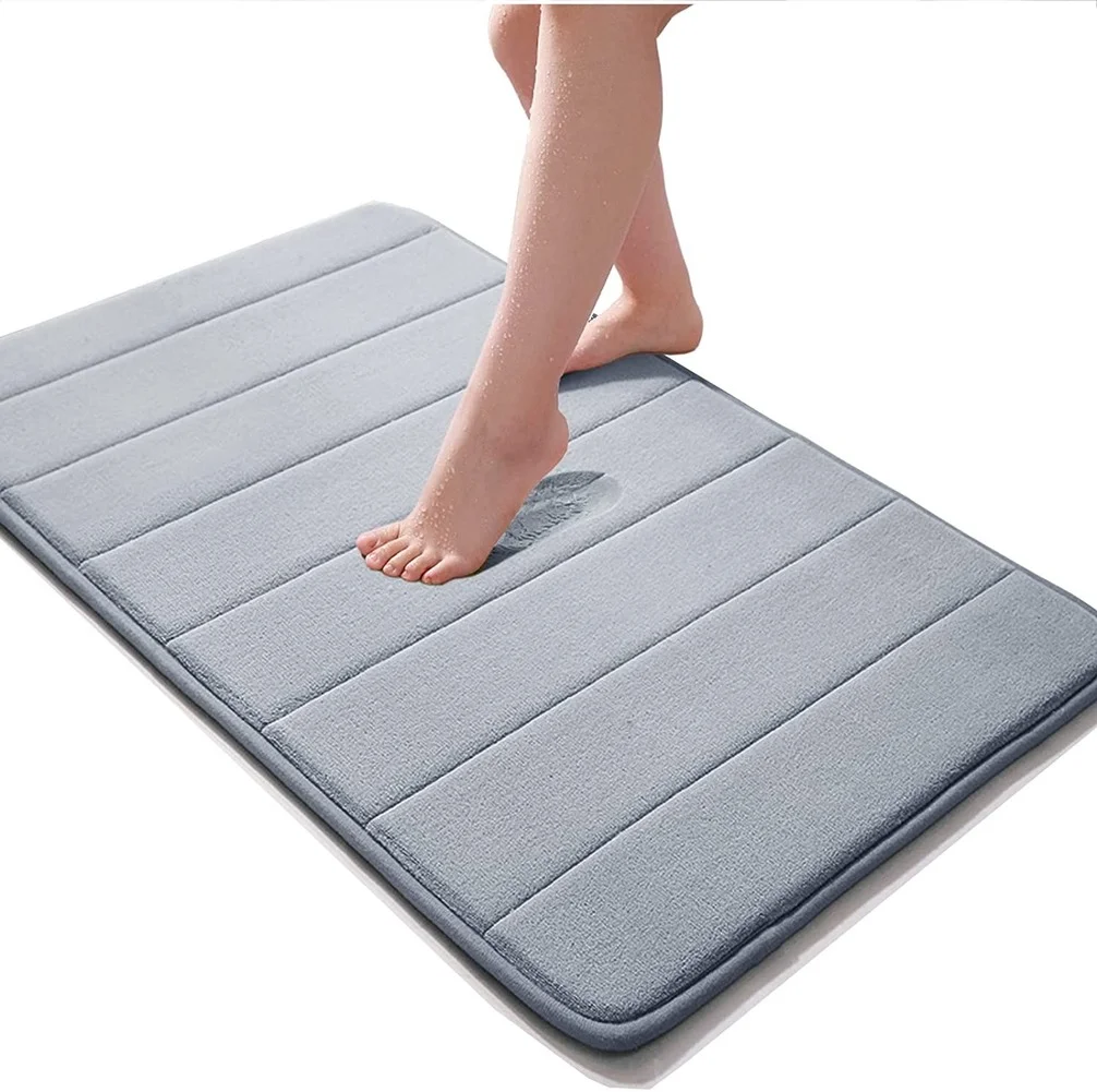 

Bathroom Soft Bath Mat Non-slip Carpets In Wash Basin Bathtub Floor Rug Shower Room Doormat Memory Foam Pad Bathroom Rugs Side