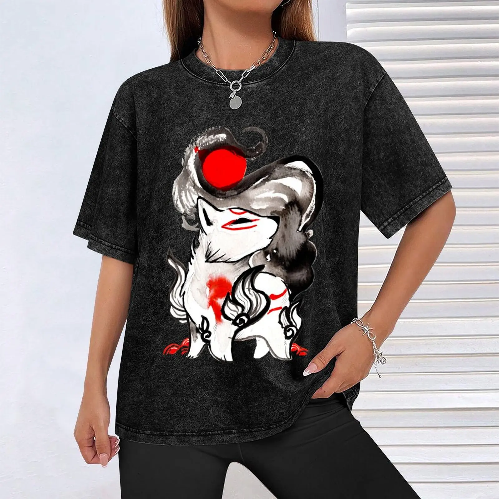 Футболка Fansart Okami Amaterasu II винтажная рубашка с аниме дешевые вещи мужские винтажные