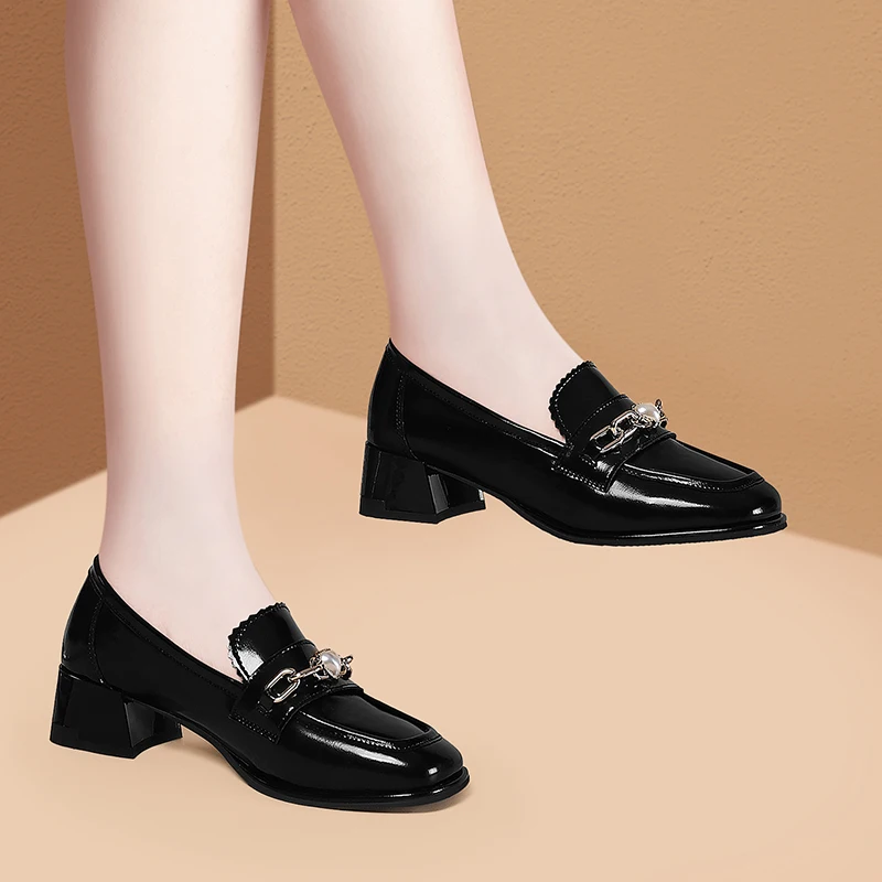 

Shallow leather shoes women's Mary Janes shoes 2022 new summer spring autumn soft-soled soft leather ladies low-heeled Fashion