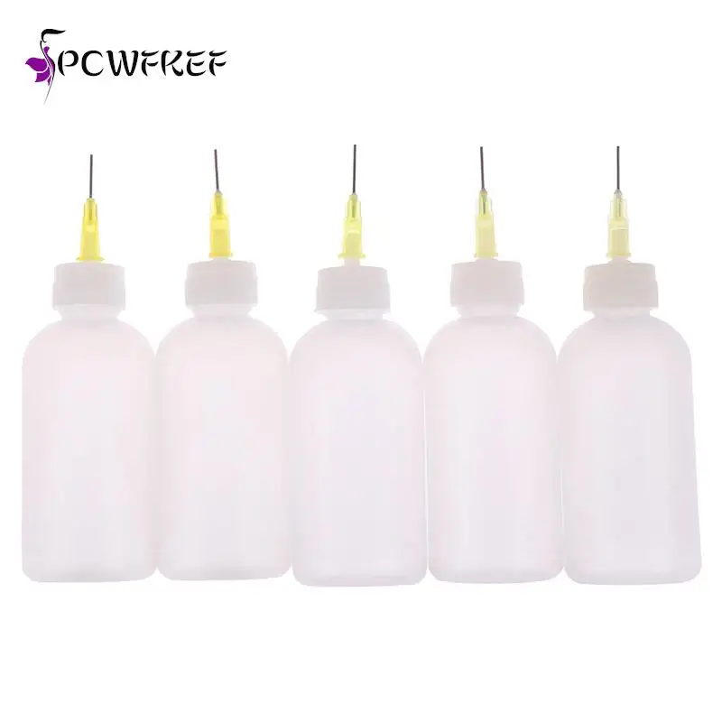 

1/2Pcs Transparent Plastic Needle Bottles Glue Dispenser Clear Liquid Dropper Bottle For Rosin Solder Flux Paste Bottle 50ml