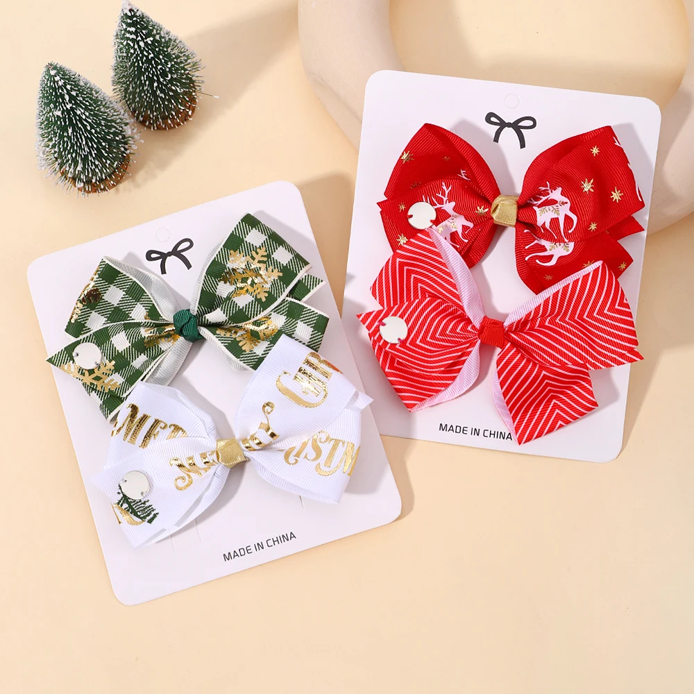 2 шт./упаковка заколки для волос с принтом девочек