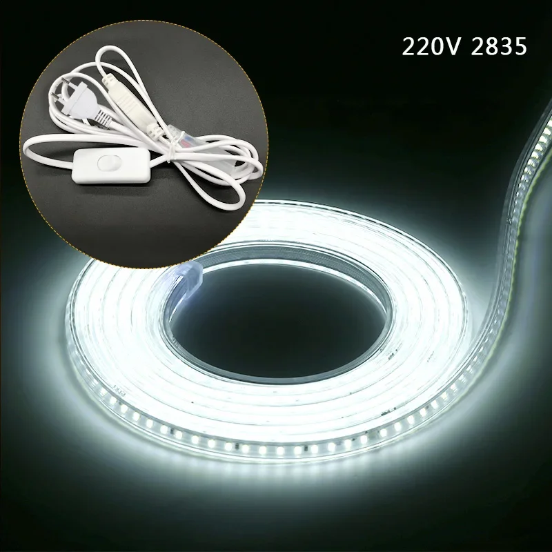 

220V LED Strip Light SMD 2835 Flexible LED Light 120leds/m Waterproof Led Tape White Warm With EU Power Plug 1M/5M/10M/15M/20M