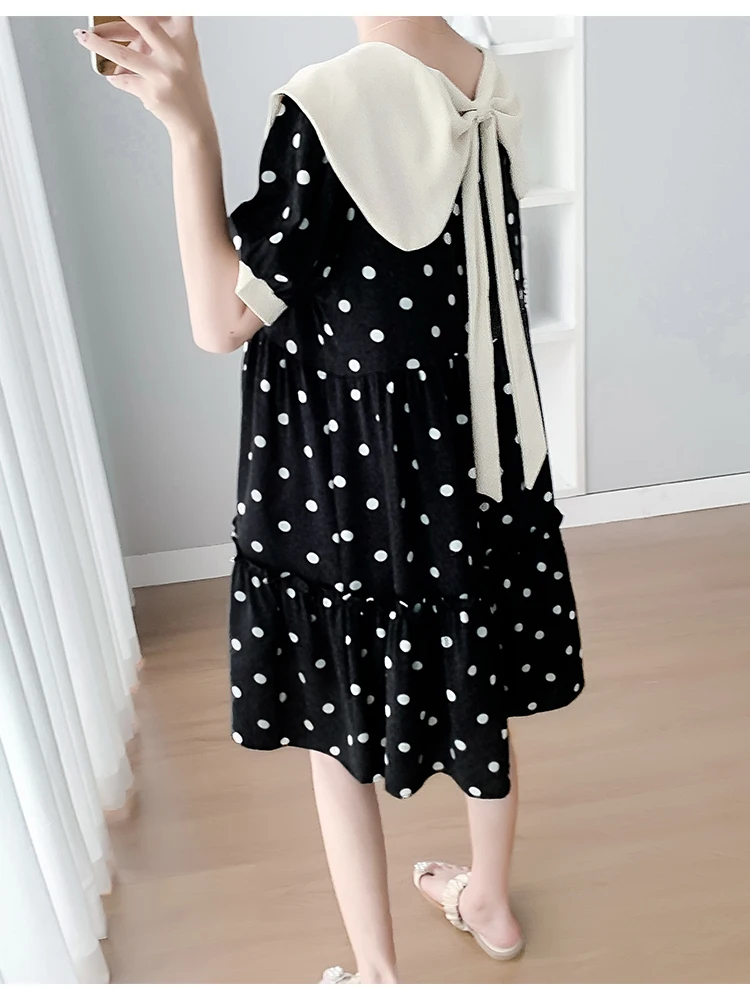 Летнее короткое платье для беременных в Корейском стиле цветное платье-трапеция