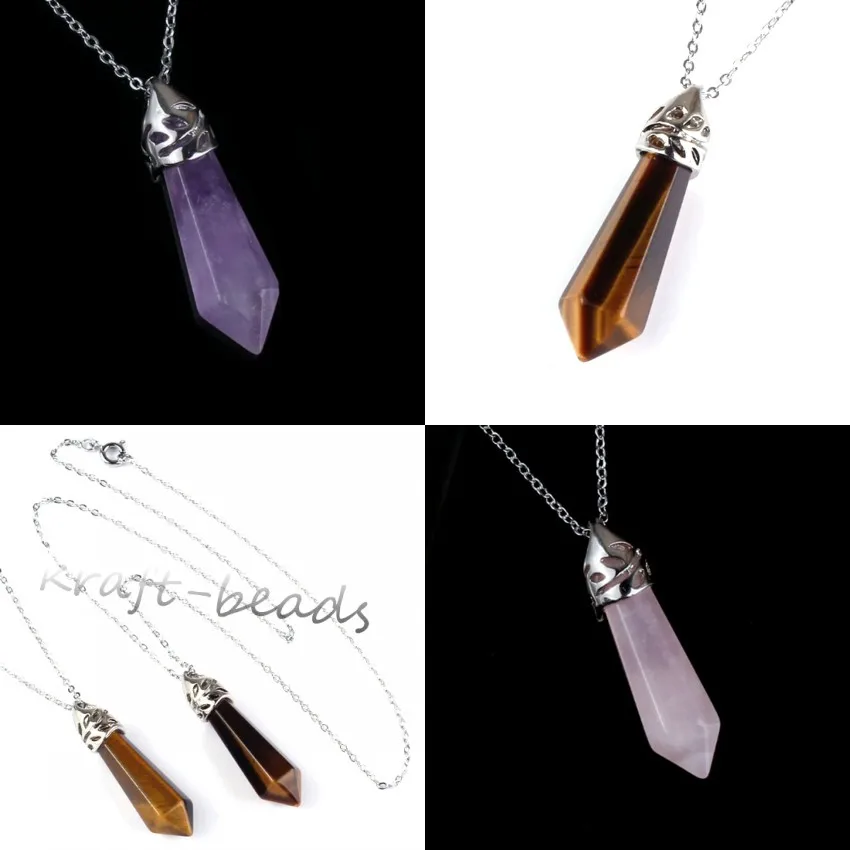 KFT натуральный кристалл, кварцевый камень, подвеска, шестигранная призма, аматы, опал, камень, подвеска, цепочка, ожерелье, очаровательные ювелирные изделия