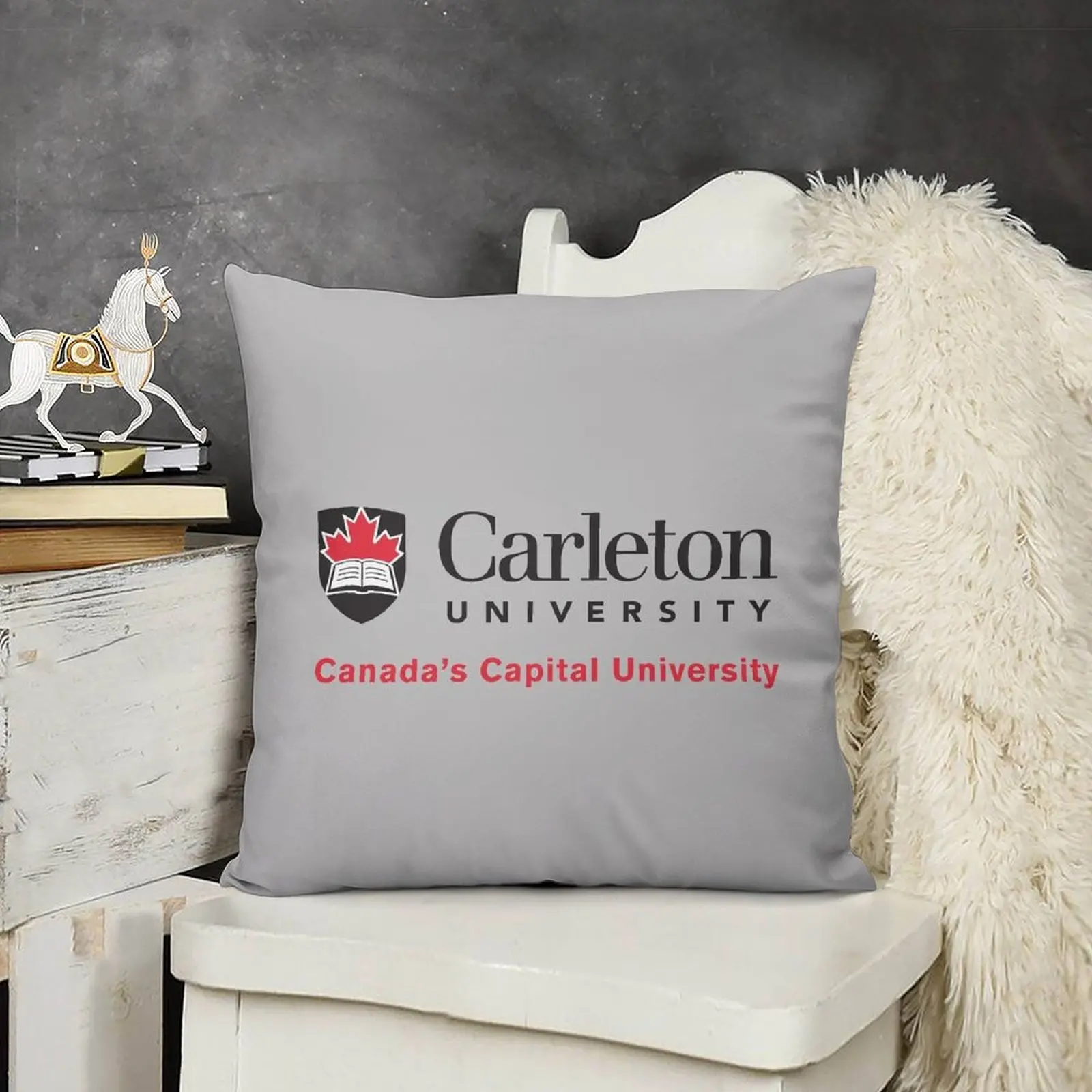 Декоративная подушка Carleton College Logo2 Мраморная наволочка аниме клетчатая для