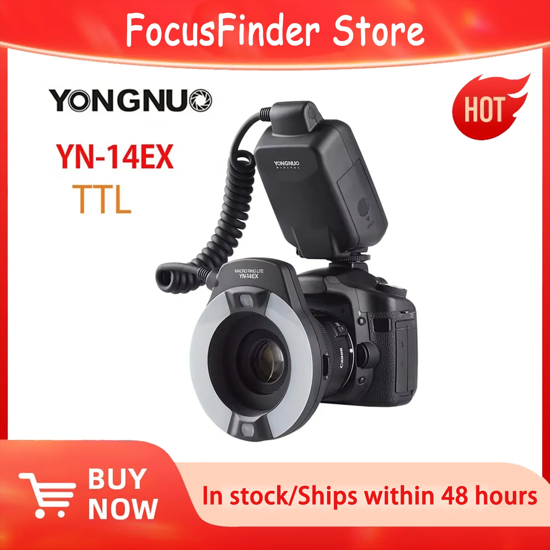 Фото YONGNUO YN-14EX TTL Macro Ring Lite Вспышка для зеркальных камер Canon EOS 5D Mark II 5D Mark III 6D 7D 60D 70D 700D 650D 600 №2
