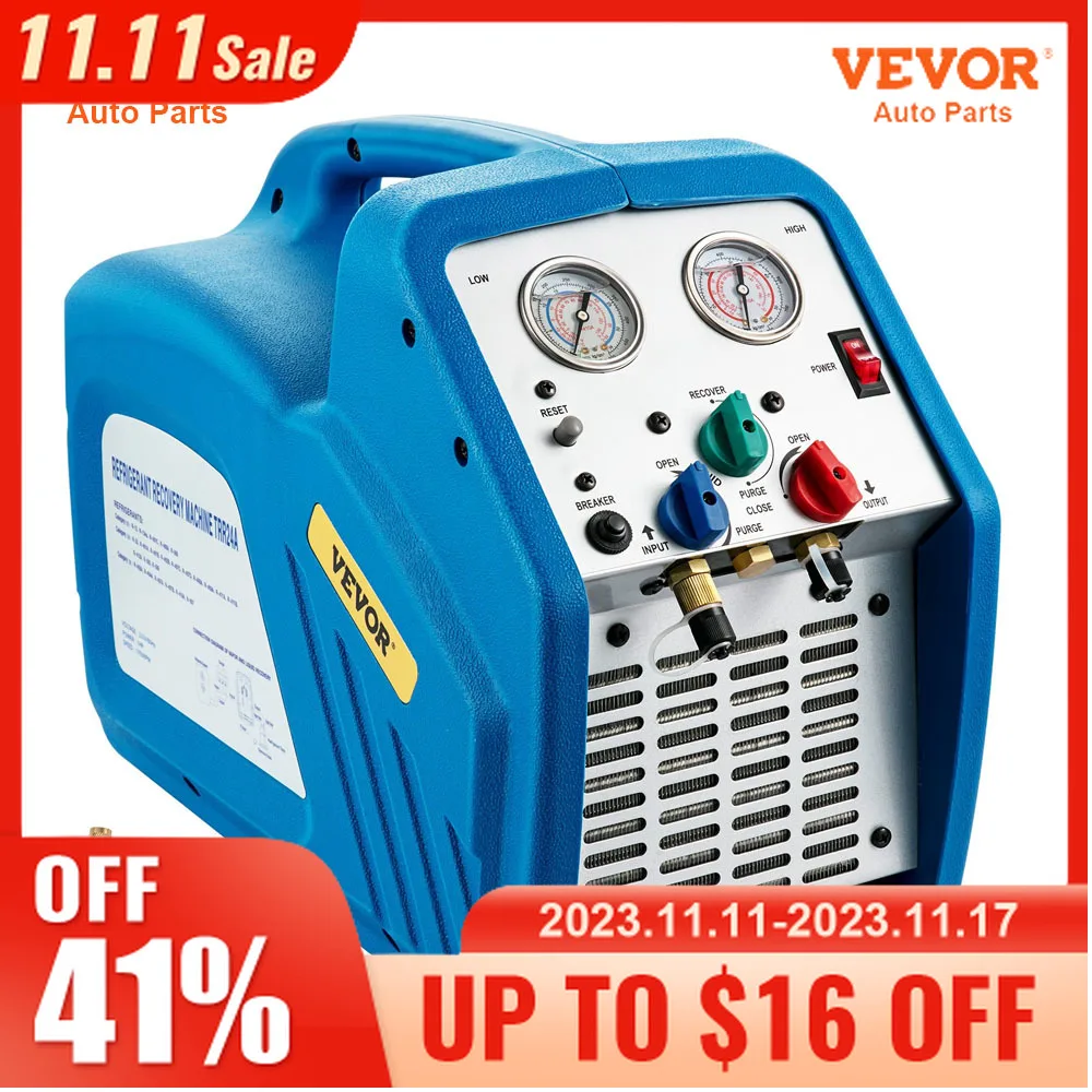 

Машина для восстановления хладагента VEVOR 110 В/220 В 50 Гц/60 Гц 3/4HP, один/двойной цилиндр как для жидкости, так и для парового свободного воздуха