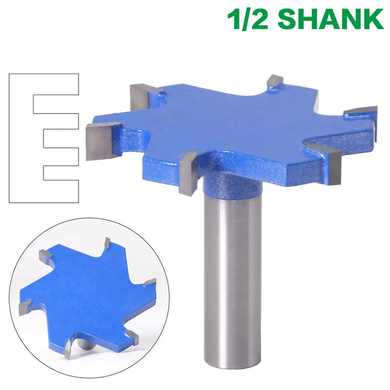 

1/2 Inch Shank T Type Bearings Wood Milling Cutter Cleaning Bottom Router Bits Diameter Carbide Cutters Surface Planing Router