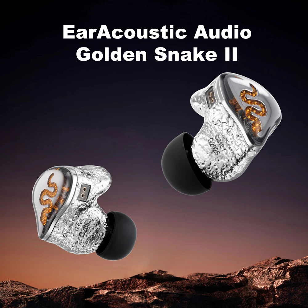 Фото Наушники EarAcoustic Audio Golden Snake II HiFi Audiophile, внутриканальные, с динамическим драйвером, проводные, 2-контактный кабель 0.78 мм OFC для аудиоэнтузиастов №3
