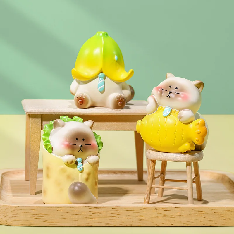 

Working Cat Series Blind Box Kawaii Cat Mystery Box Caixa Sorpresa Cute Desktop Model Resin Doll Girls Toy Birthday Gift