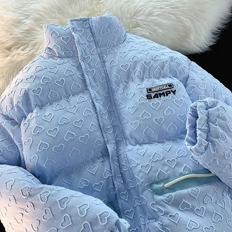 Wool coat and mixtures Stand collar cotton jacket women tide loose college wind thickened bread cottonjacketWintercoat for women