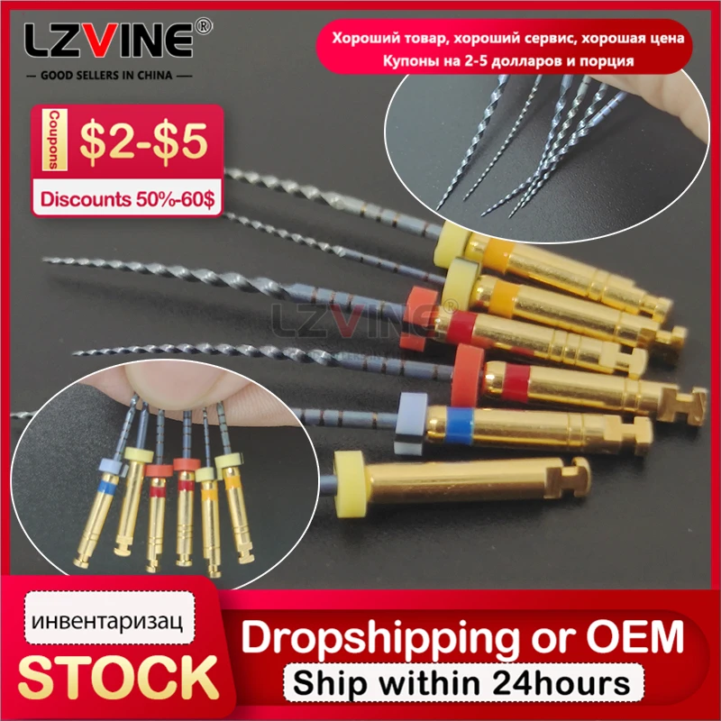 

6pcs/Box Dental Heat Activated Canal Root Files SX-F3 25mm Dentist Tools Can Bend for Preparing Root Canal Treatment Handpiece