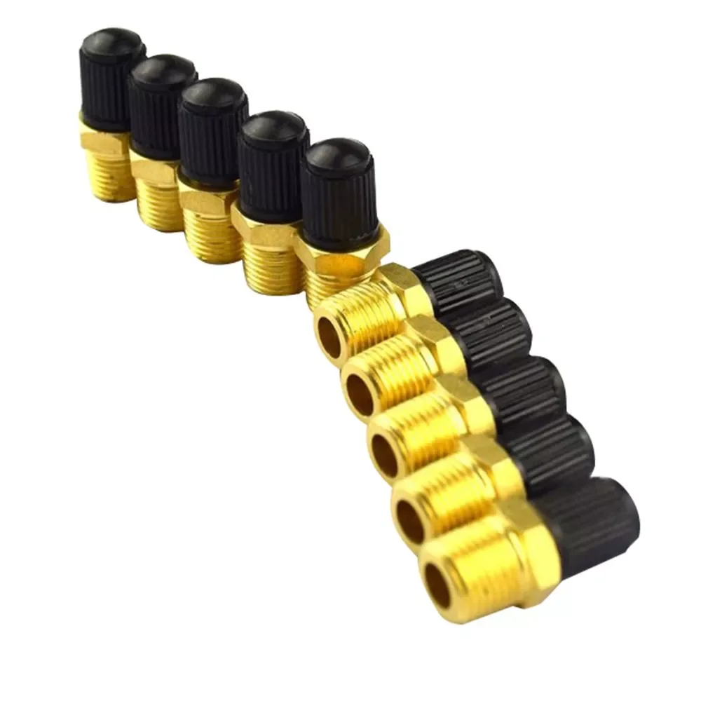 

10pcs/Set 1/8" NPT MPT Brass Air Compressor Tank Fill Valve Double Heads Adapter Car-Styling Accessories