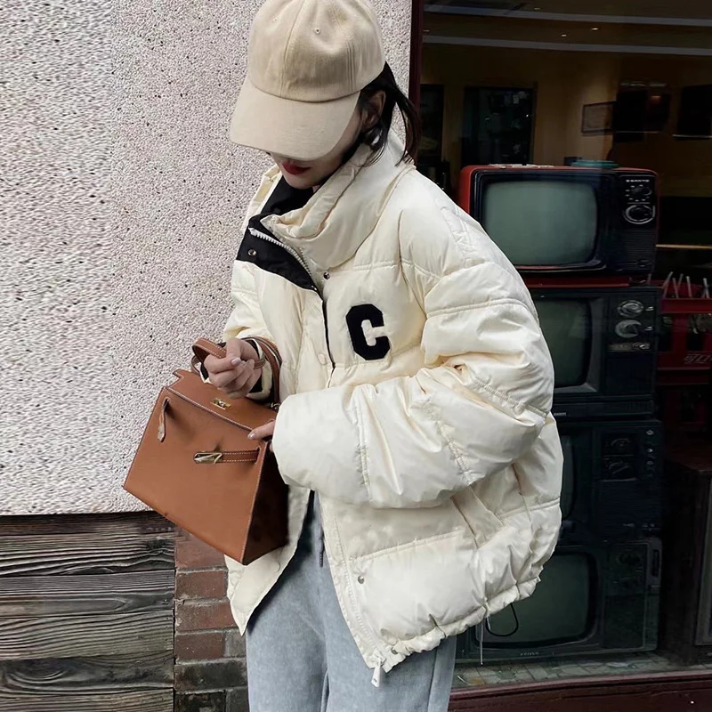 Elegant Parkas Winter Puffer Jacket Women 2022 Oversized Coats Thicken Warm Fashion Green Blue White Black Outerwear