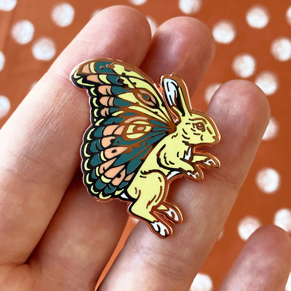 

Cute Butterfly Rabbit Hard Enamel Pin Animal Art Lapel Backpack Medal Brooch Jewelry Fashion Accessories Gift